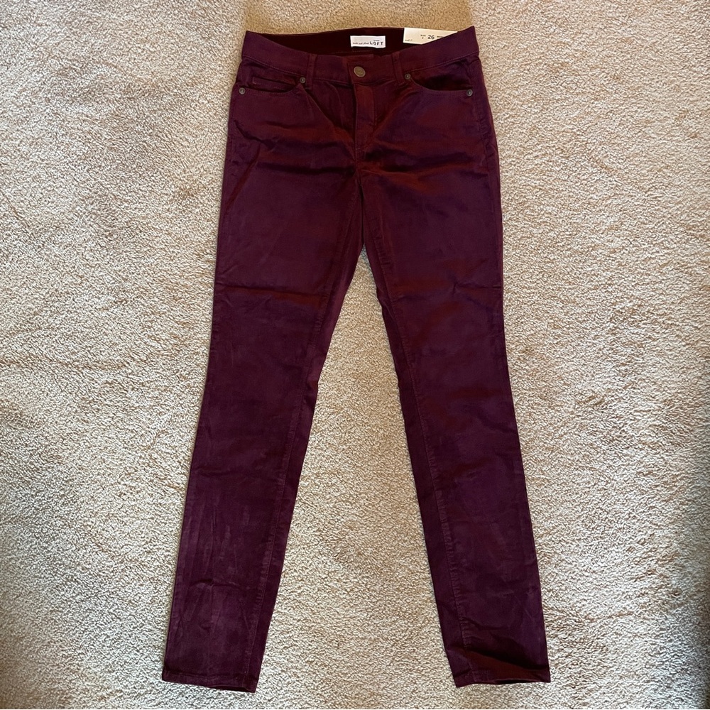 LOFT Velvet Modern Skinny pants